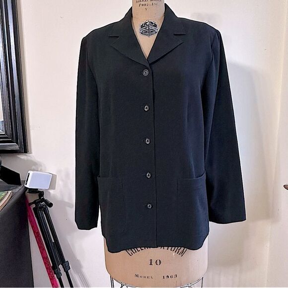 Vintage JM Collection Classic Black Women's Lightweight Jacket Blazer Size 10 - Picture 2 of 10